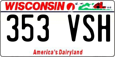 WI license plate 353VSH