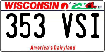 WI license plate 353VSI