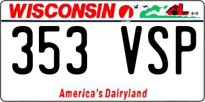 WI license plate 353VSP