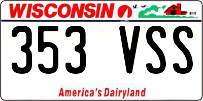 WI license plate 353VSS