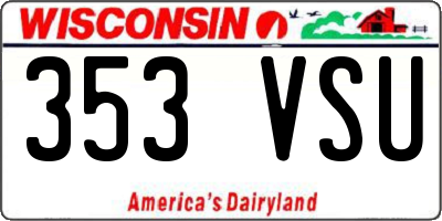 WI license plate 353VSU