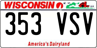 WI license plate 353VSV