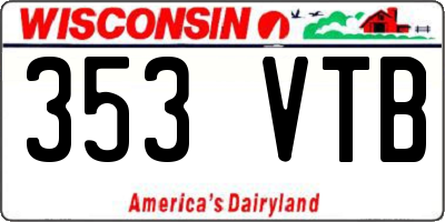 WI license plate 353VTB