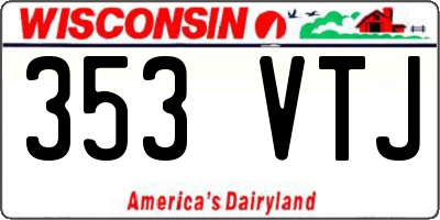 WI license plate 353VTJ