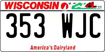 WI license plate 353WJC