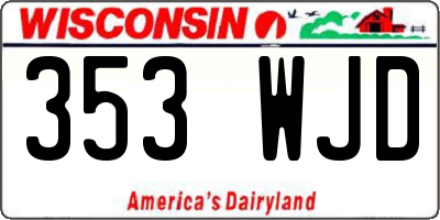 WI license plate 353WJD