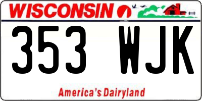 WI license plate 353WJK