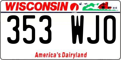WI license plate 353WJO