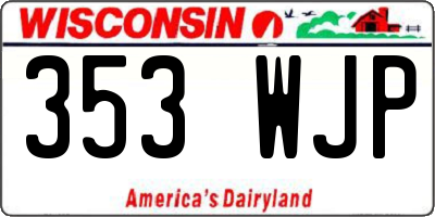 WI license plate 353WJP