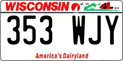 WI license plate 353WJY