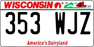 WI license plate 353WJZ