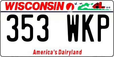 WI license plate 353WKP