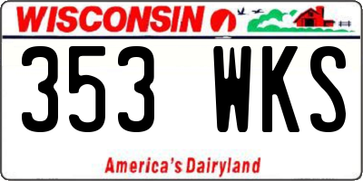 WI license plate 353WKS