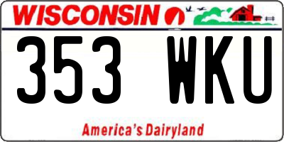 WI license plate 353WKU