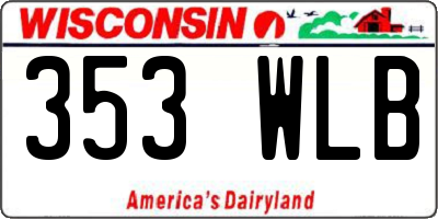 WI license plate 353WLB