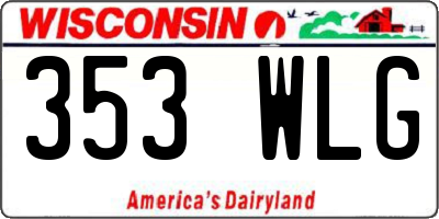 WI license plate 353WLG