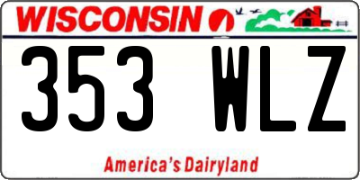 WI license plate 353WLZ
