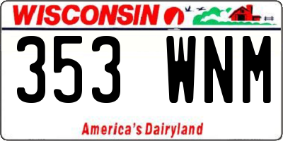 WI license plate 353WNM