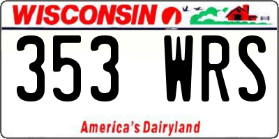 WI license plate 353WRS