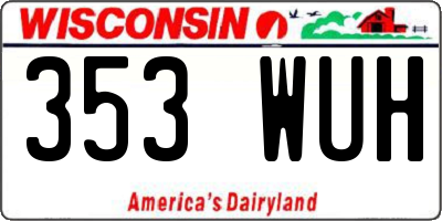 WI license plate 353WUH