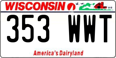 WI license plate 353WWT
