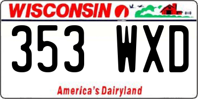 WI license plate 353WXD