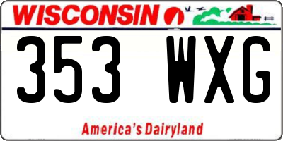 WI license plate 353WXG