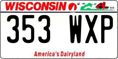 WI license plate 353WXP