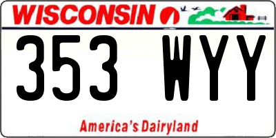 WI license plate 353WYY
