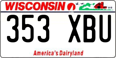 WI license plate 353XBU
