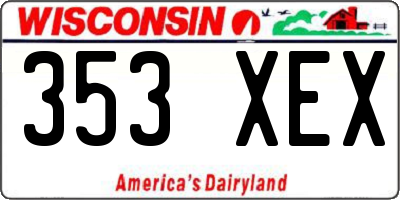 WI license plate 353XEX