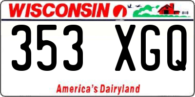 WI license plate 353XGQ