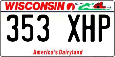 WI license plate 353XHP
