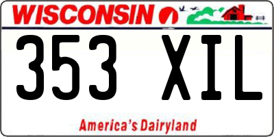 WI license plate 353XIL