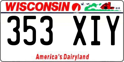 WI license plate 353XIY