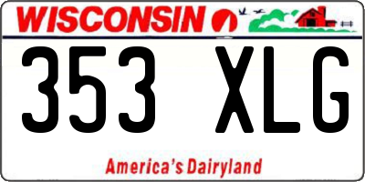 WI license plate 353XLG