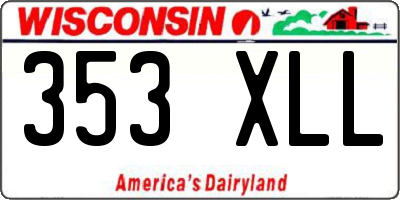 WI license plate 353XLL