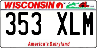 WI license plate 353XLM