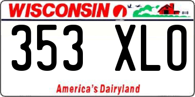 WI license plate 353XLO