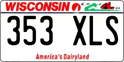 WI license plate 353XLS