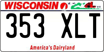 WI license plate 353XLT