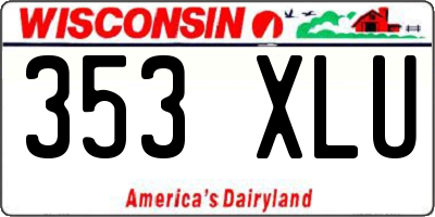 WI license plate 353XLU