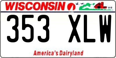 WI license plate 353XLW
