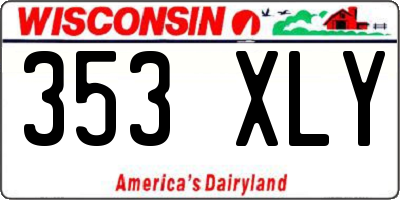 WI license plate 353XLY