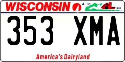 WI license plate 353XMA
