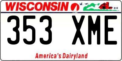 WI license plate 353XME