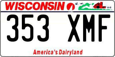 WI license plate 353XMF