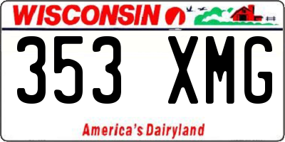 WI license plate 353XMG