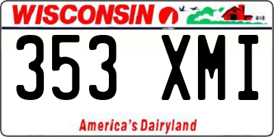 WI license plate 353XMI