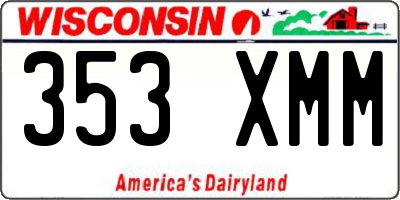 WI license plate 353XMM
